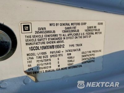 Zdjęcie 13 z 13 samochodu: 1998 CHEVROLET ASTRO VIN:1GCDL19WXWB195012 - miniatura