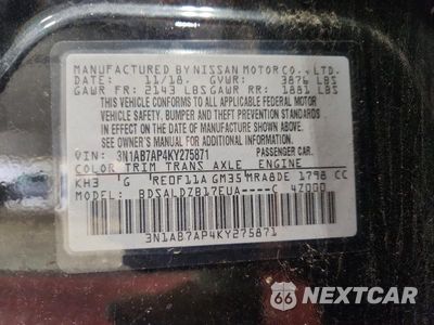 Zdjęcie 12 z 12 samochodu: 2019 NISSAN SENTRA SV VIN:3N1AB7AP4KY275871 - miniatura