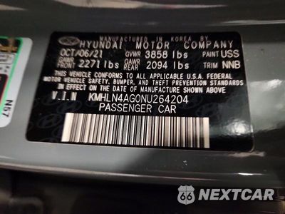 Zdjęcie 12 z 12 samochodu: 2022 HYUNDAI ELANTRA SEL VIN:KMHLN4AG0NU264204 - miniatura