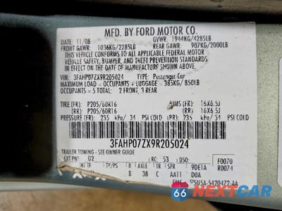 Zdjęcie 13 z 13 samochodu: 2009 FORD FUSION SE VIN:3FAHP07ZX9R205024 - miniatura