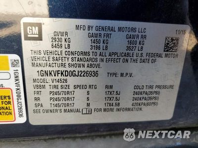 Zdjęcie 14 z 14 samochodu: 2016 CHEVROLET TRAVERSE LS VIN:1GNKVFKD0GJ226936 - miniatura