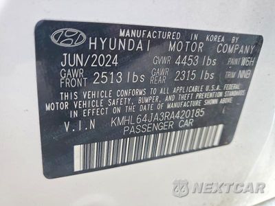 Zdjęcie 12 z 12 samochodu: 2024 HYUNDAI SONATA SEL VIN:KMHL64JA3RA420185 - miniatura