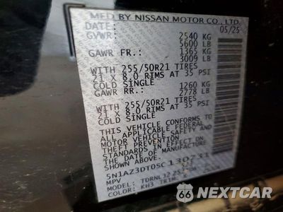 Zdjęcie 13 z 13 samochodu: 2025 NISSAN MURANO PLATINUM VIN:5N1AZ3DT0SC130731 - miniatura