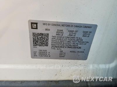 Zdjęcie 12 z 12 samochodu: 2021 CHEVROLET EQUINOX LT VIN:2GNAXKEV3M6100436 - miniatura