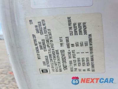 Zdjęcie 12 z 12 samochodu: 1999 CHEVROLET BLAZER VIN:1GNDT13W3X2141763 - miniatura