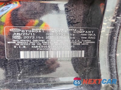 Zdjęcie 12 z 12 samochodu: 2012 HYUNDAI ELANTRA GLS VIN:KMHDH4AEXCU220699 - miniatura