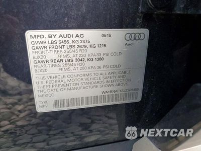 Zdjęcie 13 z 13 samochodu: 2018 AUDI Q5 PREMIUM PLUS VIN:WA1BNAFY3J2209455 - miniatura