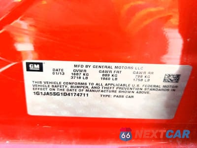 Zdjęcie 12 z 12 samochodu: 2013 CHEVROLET SONIC LS VIN:1G1JA5SG1D4174711 - miniatura