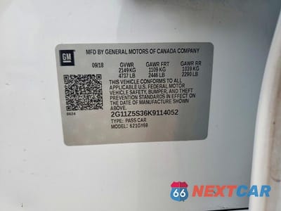 Zdjęcie 12 z 12 samochodu: 2019 CHEVROLET IMPALA LT VIN:2G11Z5S36K9114052 - miniatura