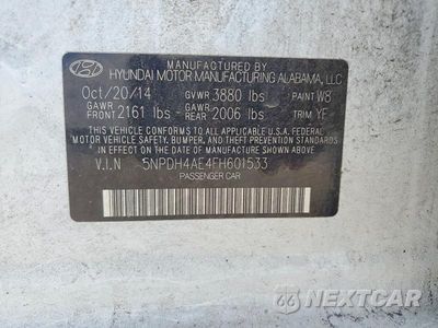 Zdjęcie 12 z 12 samochodu: 2015 HYUNDAI ELANTRA SE VIN:5NPDH4AE4FH601533 - miniatura