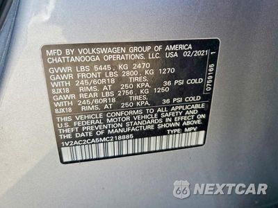 Zdjęcie 13 z 13 samochodu: 2021 VOLKSWAGEN ATLAS CROSS SPORT S VIN:1V2AC2CA5MC218885 - miniatura