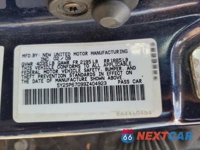 Zdjęcie 12 z 12 samochodu: 2009 PONTIAC VIBE VIN:5Y2SP67099Z404923 - miniatura