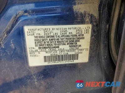 Zdjęcie 13 z 13 samochodu: 2012 NISSAN SENTRA 2.0 VIN:3N1AB6AP5CL640468 - miniatura