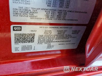 Zdjęcie 12 z 12 samochodu: 2022 CHEVROLET SILVERADO K1500 LT VIN:1GCUDDEDXNZ551922 - miniatura