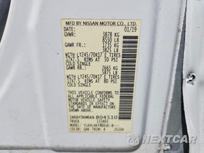 Zdjęcie 13 z 13 samochodu: 2019 NISSAN NV 1500 SV VIN:1N6BF0KM6KN804510 - miniatura