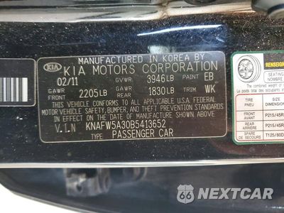 Zdjęcie 13 z 13 samochodu: 2011 KIA FORTE5 SX VIN:KNAFW5A30B5413652 - miniatura
