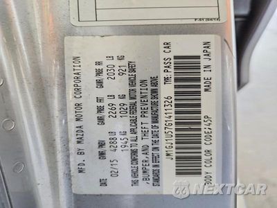 Zdjęcie 12 z 12 samochodu: 2016 MAZDA 6 SPORT VIN:JM1GJ1U57G1411326 - miniatura