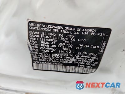Zdjęcie 13 z 13 samochodu: 2021 VOLKSWAGEN ATLAS CROSS SPORT SE VIN:1V2KE2CAXMC233025 - miniatura