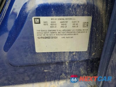 Zdjęcie 12 z 12 samochodu: 2013 CHEVROLET CRUZE LS VIN:1G1PA5SH6D7301034 - miniatura