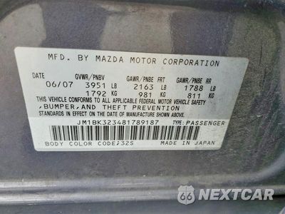 Zdjęcie 12 z 12 samochodu: 2008 MAZDA 3 S VIN:JM1BK323481789187 - miniatura