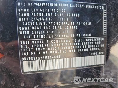 Zdjęcie 13 z 13 samochodu: 2024 VOLKSWAGEN TIGUAN S VIN:3VVFB7AX2RM114893 - miniatura