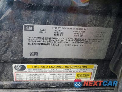 Zdjęcie 12 z 12 samochodu: 2010 CHEVROLET MALIBU 1LT VIN:1G1ZC5EB8AF272292 - miniatura