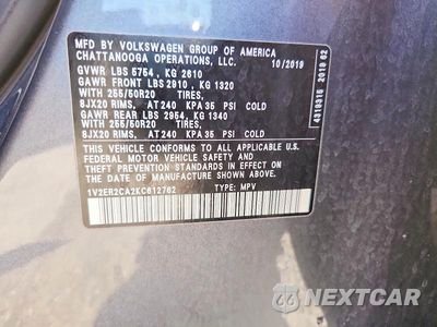 Zdjęcie 12 z 12 samochodu: 2019 VOLKSWAGEN ATLAS SEL VIN:1V2ER2CA2KC612762 - miniatura