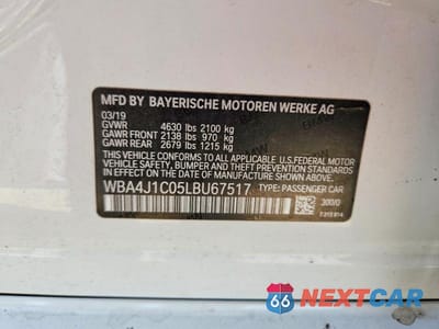 Zdjęcie 12 z 12 samochodu: 2020 BMW 430I GRAN COUPE VIN:WBA4J1C05LBU67517 - miniatura