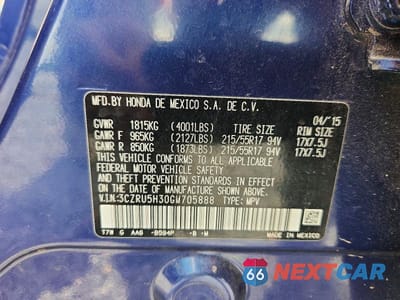 Zdjęcie 13 z 13 samochodu: 2016 HONDA HR-V LX VIN:3CZRU5H30GM705888 - miniatura