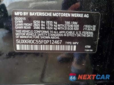 Zdjęcie 13 z 13 samochodu: 2015 BMW X5 XDRIVE35I VIN:5UXKR0C55F0P12467 - miniatura