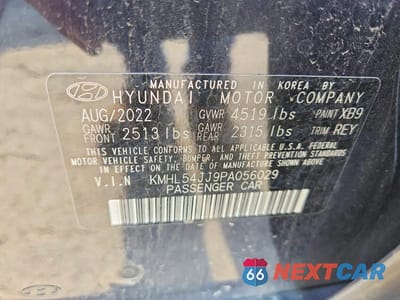Zdjęcie 12 z 12 samochodu: 2023 HYUNDAI SONATA HYBRID LIMITED VIN:KMHL54JJ9PA056029 - miniatura