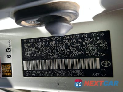 Zdjęcie 14 z 14 samochodu: 2016 TOYOTA PRIUS TWO ECO VIN:JTDKARFU1G3010811 - miniatura