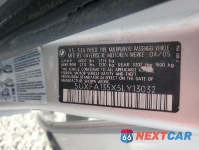 Zdjęcie 13 z 13 samochodu: 2005 BMW X5 3.0I VIN:5UXFA135X5LY13032 - miniatura