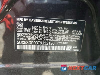 Zdjęcie 14 z 14 samochodu: 2026 BMW X3 30 XDRIVE VIN:5UX53GP03T9352130 - miniatura