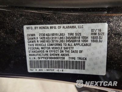 Zdjęcie 13 z 13 samochodu: 2017 HONDA RIDGELINE BLACK EDITION VIN:5FPYK3F80HB007238 - miniatura