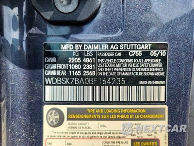 Zdjęcie 13 z 13 samochodu: 2011 MERCEDES-BENZ SL 550 VIN:WDBSK7BA0BF164235 - miniatura