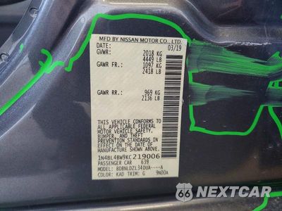 Zdjęcie 13 z 13 samochodu: 2019 NISSAN ALTIMA S VIN:1N4BL4BW9KC219006 - miniatura