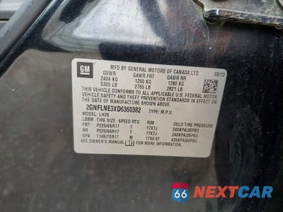 Zdjęcie 13 z 13 samochodu: 2013 CHEVROLET EQUINOX LT VIN:2GNFLNE3XD6360382 - miniatura