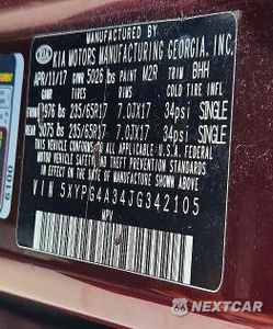 Zdjęcie 13 z 13 samochodu: 2018 KIA SORENTO LX VIN:5XYPG4A34JG342105 - miniatura