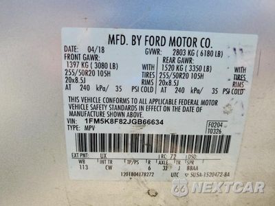 Zdjęcie 13 z 13 samochodu: 2018 FORD EXPLORER LIMITED VIN:1FM5K8F82JGB66634 - miniatura