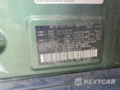 Zdjęcie 14 z 14 samochodu: 2012 SUBARU OUTBACK 3.6R PREMIUM VIN:4S4BRDGC5C2225170 - miniatura