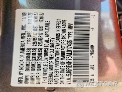 Zdjęcie 13 z 13 samochodu: 2010 HONDA CR-V EXL VIN:5J6RE4H75AL017436 - miniatura