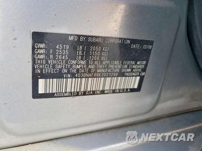 Zdjęcie 13 z 13 samochodu: 2019 SUBARU LEGACY 2.5I PREMIUM VIN:4S3BNAF66K3021299 - miniatura