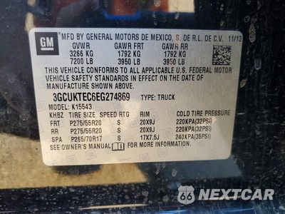 Zdjęcie 13 z 13 samochodu: 2014 CHEVROLET SILVERADO K1500 HIGH COUNTRY VIN:3GCUKTEC6EG274869 - miniatura
