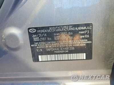 Zdjęcie 12 z 12 samochodu: 2014 HYUNDAI ELANTRA LIMITED VIN:5NPDH4AE3EH481206 - miniatura