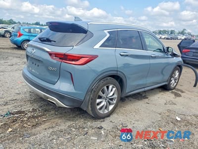 Trzecie zdjęcie samochodu z tyłu: 2022 INFINITI QX50 ESSENTIAL VIN:3PCAJ5CB1NF111273 - miniatura