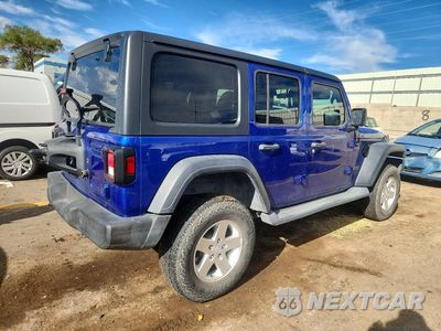 Trzecie zdjęcie samochodu z tyłu: 2018 JEEP WRANGLER UNLIMITED SPORT VIN:1C4HJXDG4JW272193 - miniatura
