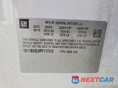 Zdjęcie 13 z 13 samochodu: 2015 CHEVROLET MALIBU LS VIN:1G11B5SL8FF117312 - miniatura
