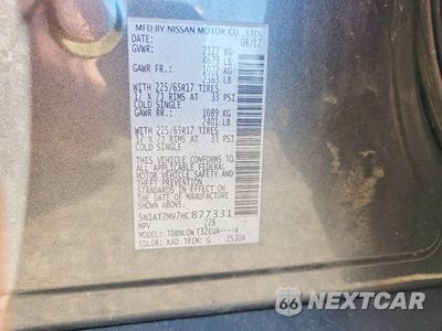 Zdjęcie 13 z 13 samochodu: 2017 NISSAN ROGUE SV VIN:5N1AT2MV7HC877331 - miniatura