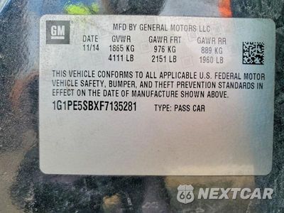 Zdjęcie 12 z 12 samochodu: 2015 CHEVROLET CRUZE LT VIN:1G1PE5SBXF7135281 - miniatura